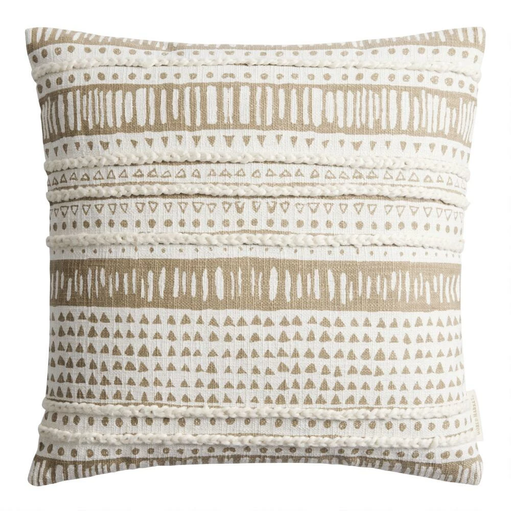 World Market Taupe And Ivory Geo Stripe Throw Pillow 1 World Market Taupe And Ivory Geo Stripe Throw Pillow