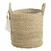 World Market Delilah Seagrass Tote Basket With Tassels