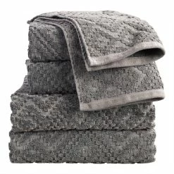 World Market Nova Charcoal Gray Sculpted Geo Hand Towel -Decor & Pillows Sales Store unnamed file 1620
