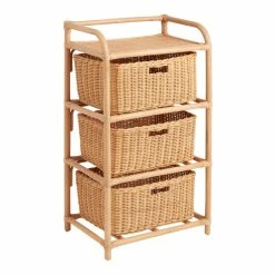 World Market Shelton Bamboo And Rattan 3 Drawer Storage Shelf