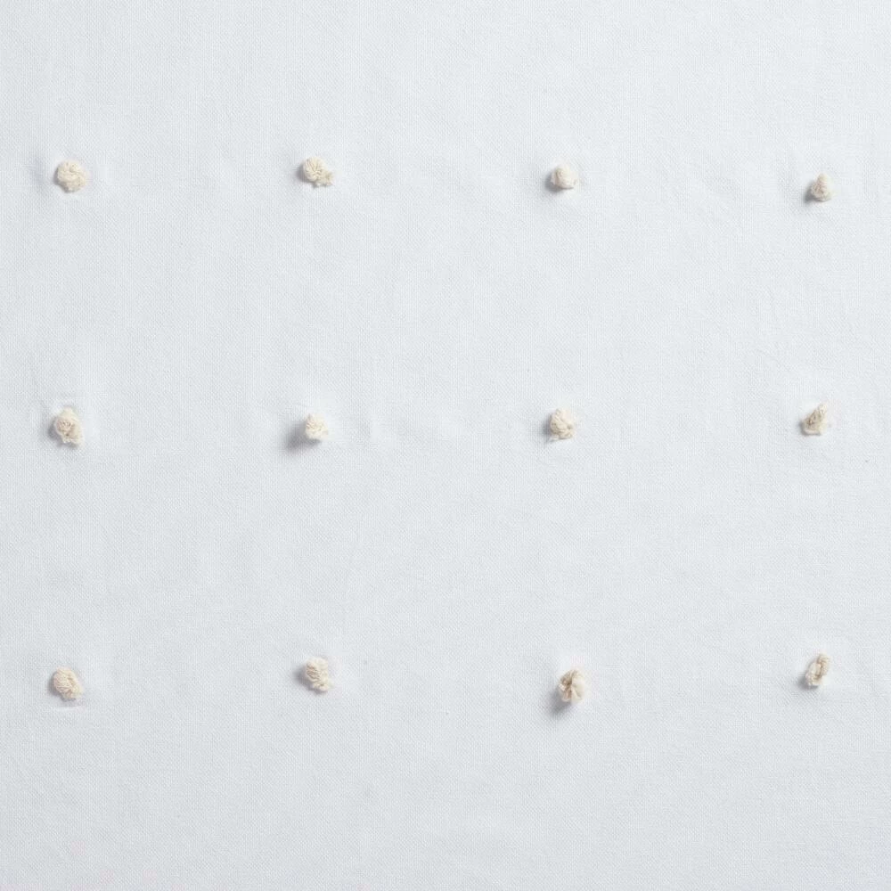 World Market Ellie White And Ivory Embroidered Pom Pom Shower Curtain 3 World Market Ellie White And Ivory Embroidered Pom Pom Shower Curtain - Image 3