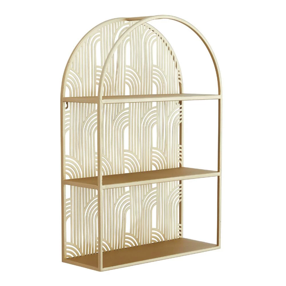 World Market Arched Gold Art Deco 3 Tier Wall Shelf 1 World Market Arched Gold Art Deco 3 Tier Wall Shelf