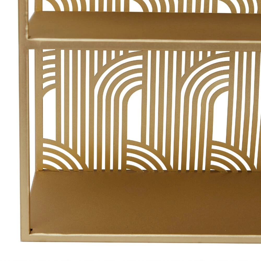 World Market Arched Gold Art Deco 3 Tier Wall Shelf 5 World Market Arched Gold Art Deco 3 Tier Wall Shelf - Image 5