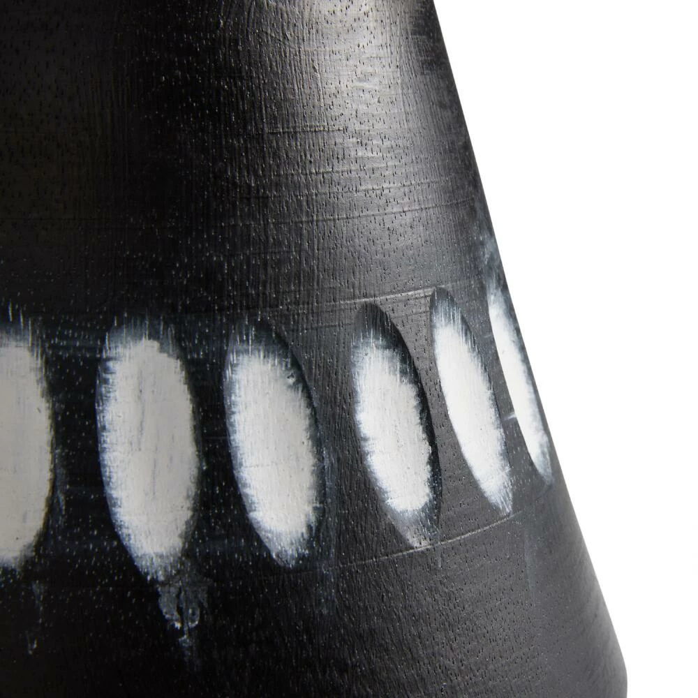 World Market Black Hand Carved Wood Pedestal Bowl Decor 2 World Market Black Hand Carved Wood Pedestal Bowl Decor - Image 2