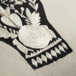 World Market Mano Ivory and Black Embroidered Indoor Outdoor Throw Pillow -Decor & Pillows Sales Store unnamed file 167