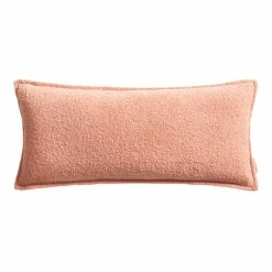 World Market Extra Wide Coral Textured Boucle Lumbar Pillow