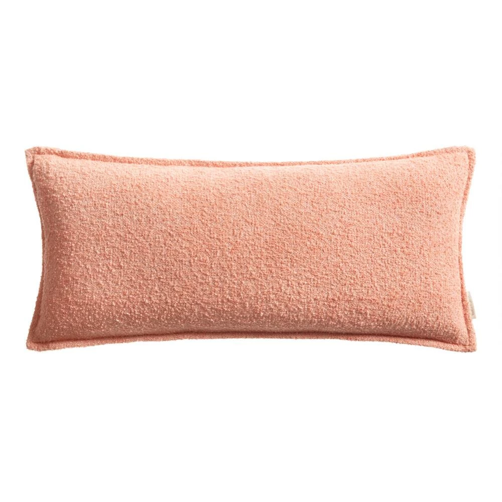 World Market Extra Wide Coral Textured Boucle Lumbar Pillow 1 World Market Extra Wide Coral Textured Boucle Lumbar Pillow
