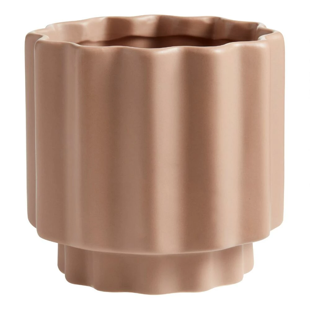 World Market Wavy Channel Ceramic Planter 3 World Market Wavy Channel Ceramic Planter - Image 3