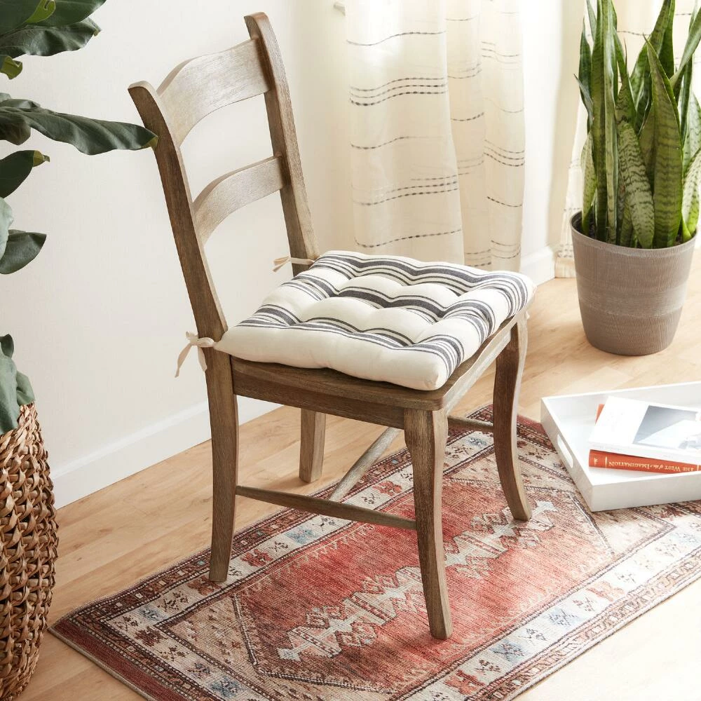 World Market Black Villa Stripe Chair Cushion 2 World Market Black Villa Stripe Chair Cushion - Image 2