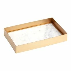 World Market Maxwell Marble And Gold Metal Desk Tray