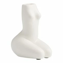 World Market White Ceramic Femme Figural Vase
