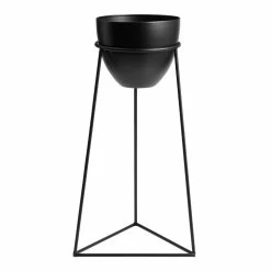 World Market Black Metal Planter with Open Triangular Stand