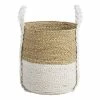 World Market Bianca Two Tone Seagrass Tote Basket
