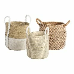 World Market Bianca Two Tone Seagrass Tote Basket -Decor & Pillows Sales Store unnamed file 1724
