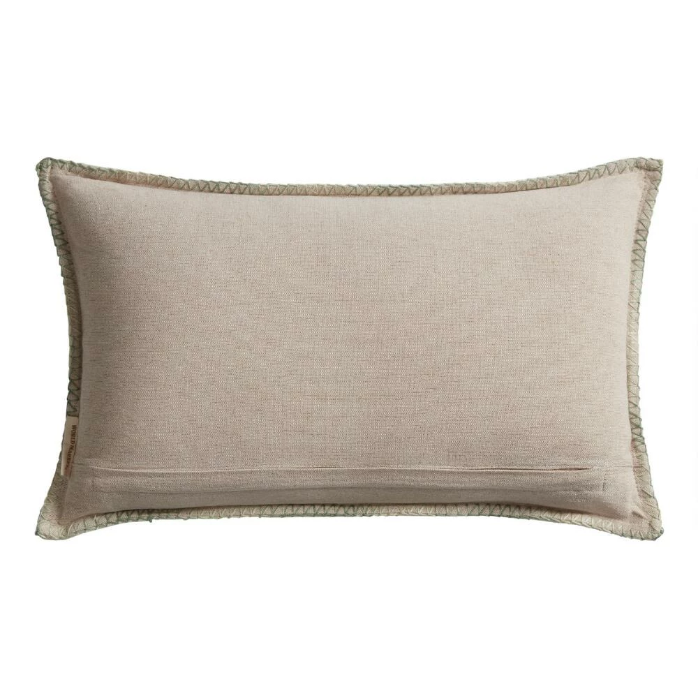 World Market Ivory Multicolor Floral Embroidered Lumbar Pillow 2 World Market Ivory Multicolor Floral Embroidered Lumbar Pillow - Image 2