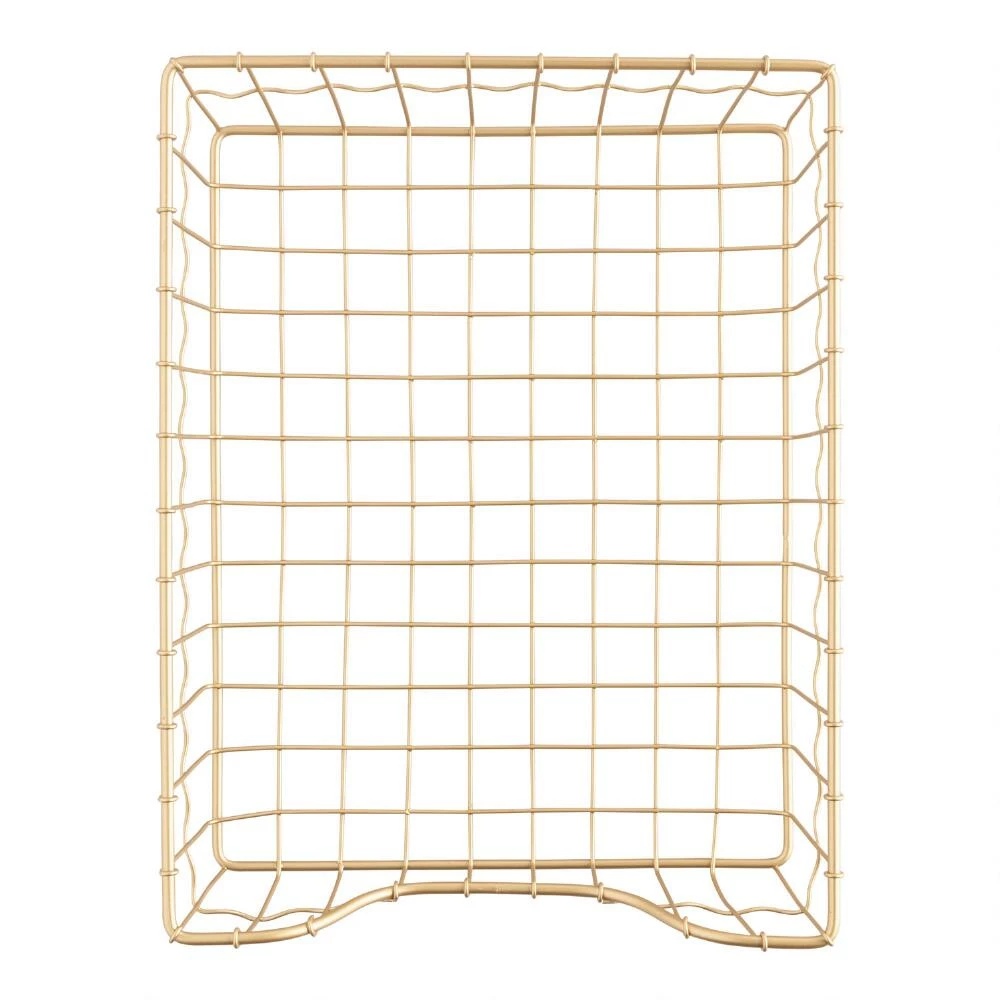World Market Antonia Gold Wire Paper Tray 2 World Market Antonia Gold Wire Paper Tray - Image 2