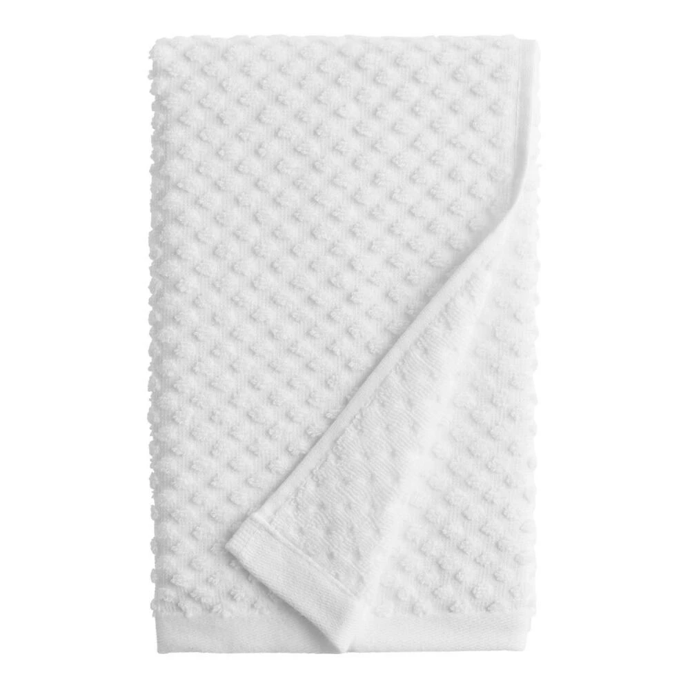 World Market Dione White Sculpted Dot Hand Towel 1 World Market Dione White Sculpted Dot Hand Towel