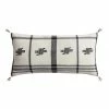 World Market Black and Ivory Embroidered Cross Lumbar Pillow