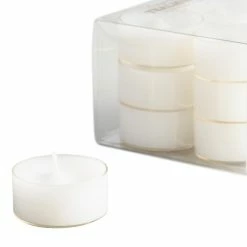 World Market White Clear Cup Tealight Candles 12 Pack