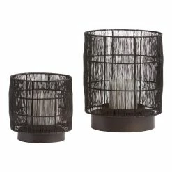 World Market Evan Black Wire Hurricane Candle Holder