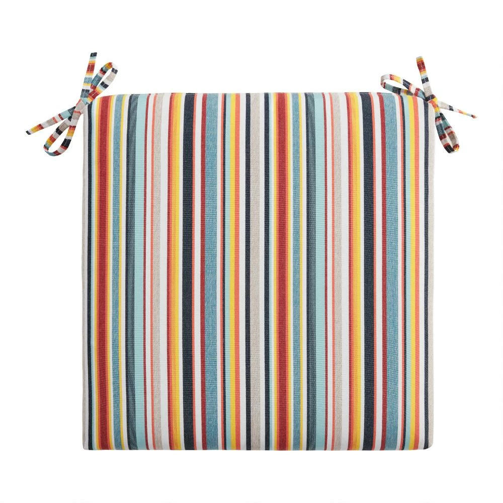 World Market Sunbrella Multicolor Stripe Outdoor Chair Cushion 1 World Market Sunbrella Multicolor Stripe Outdoor Chair Cushion
