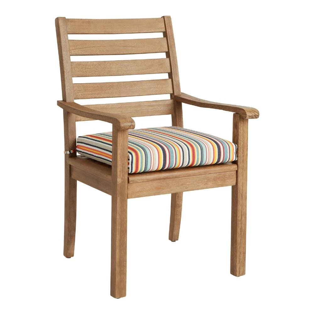 World Market Sunbrella Multicolor Stripe Outdoor Chair Cushion 4 World Market Sunbrella Multicolor Stripe Outdoor Chair Cushion - Image 4