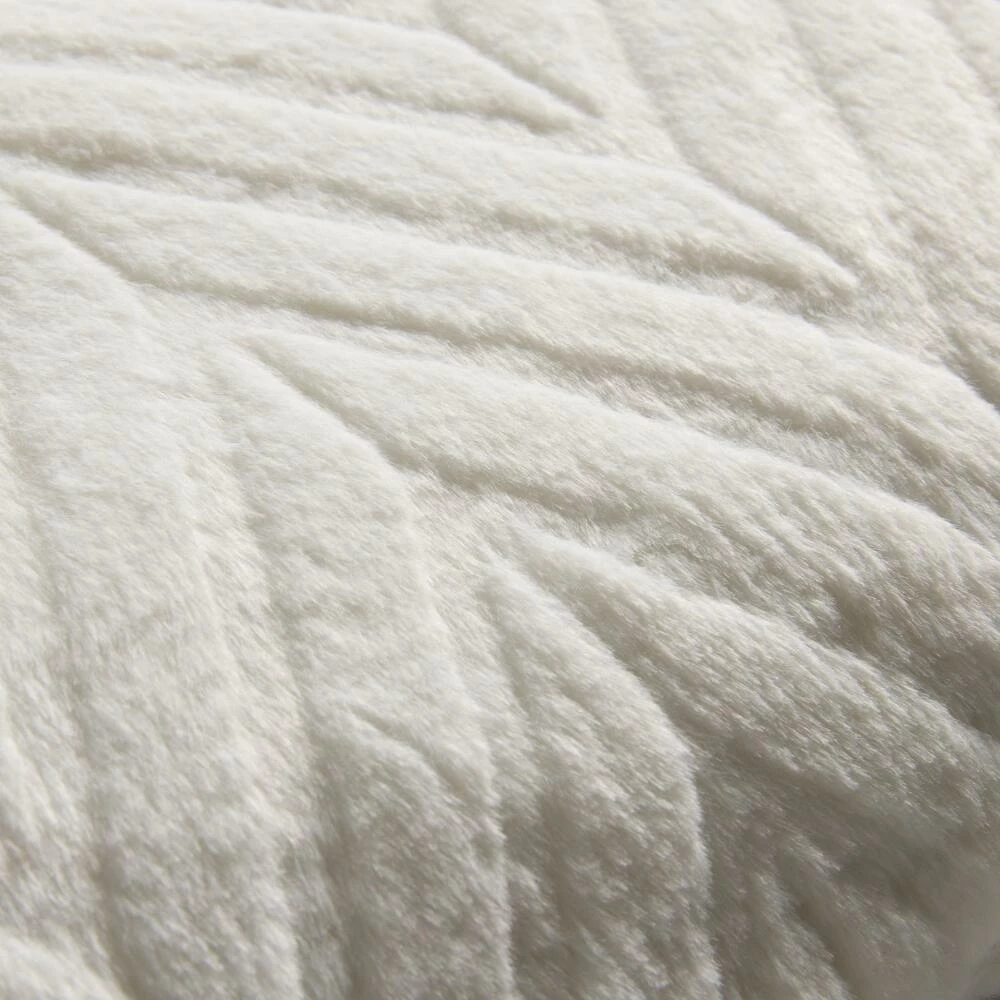 World Market Ivory Faux Fur Chevron Lumbar Pillow 2 World Market Ivory Faux Fur Chevron Lumbar Pillow - Image 2