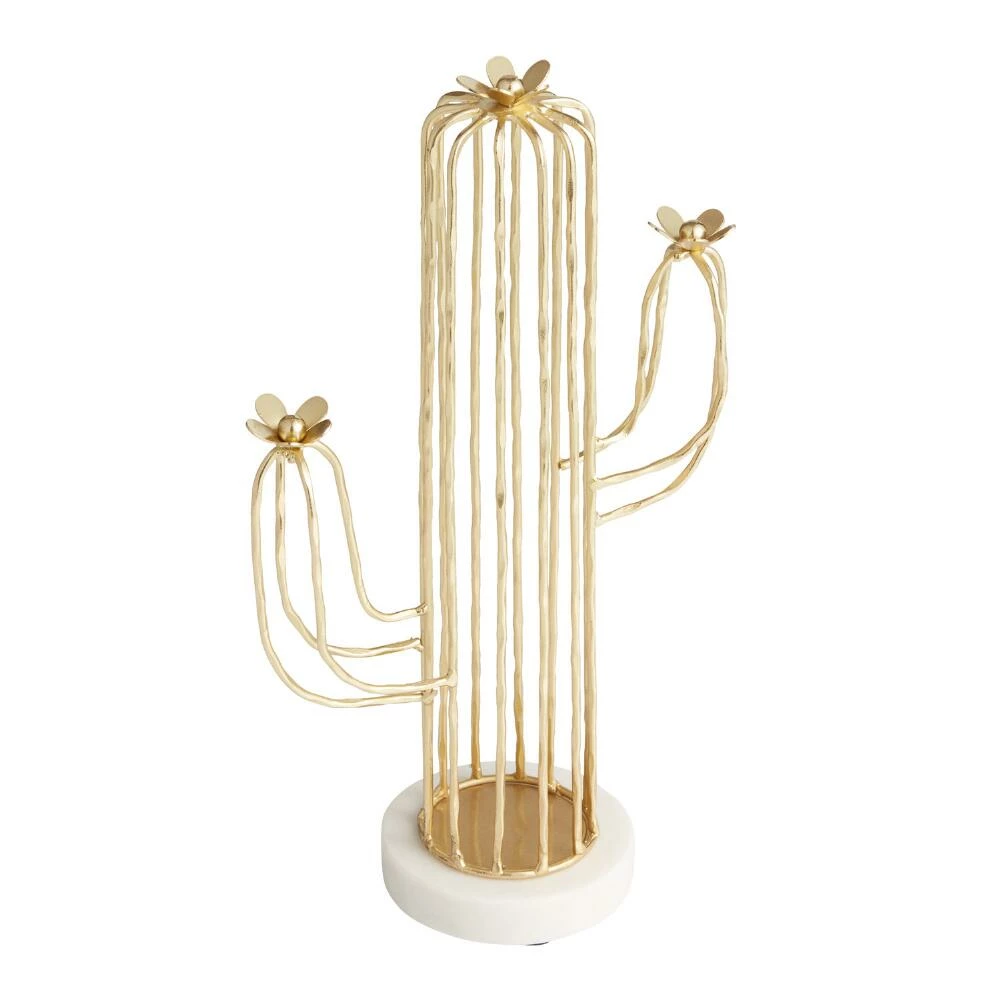 World Market Gold Wire Cactus on Marble Stand Decor 1 World Market Gold Wire Cactus on Marble Stand Decor
