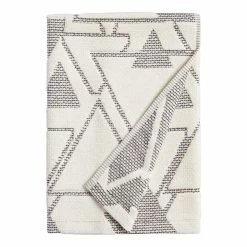 World Market Blayne Ivory And Black Abstract Geo Bath Towel