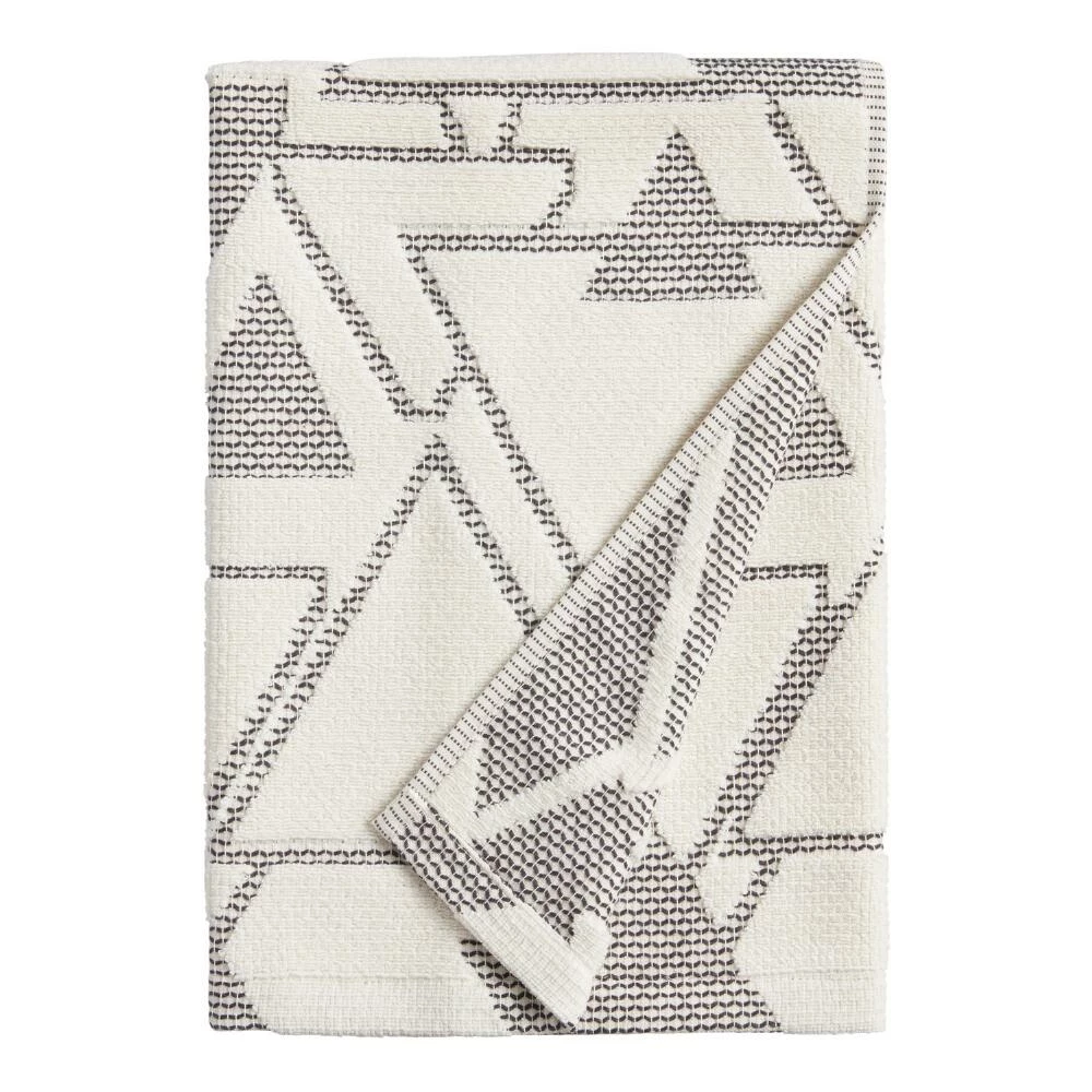 World Market Blayne Ivory And Black Abstract Geo Bath Towel 1 World Market Blayne Ivory And Black Abstract Geo Bath Towel