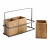World Market Wood and Metal Flatware Caddy