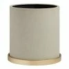 World Market Gray and Gold Metal Textured Planter