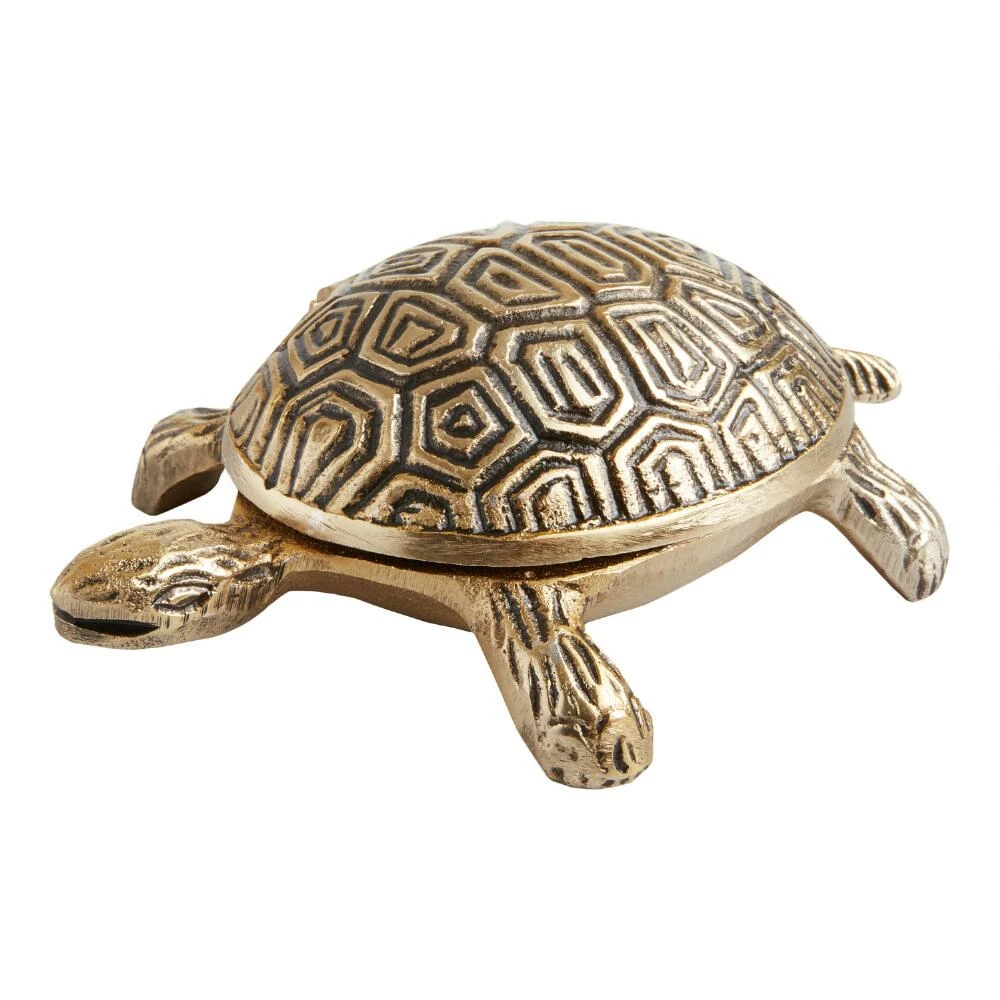 World Market Antique Gold Turtle Trinket Box 1 World Market Antique Gold Turtle Trinket Box