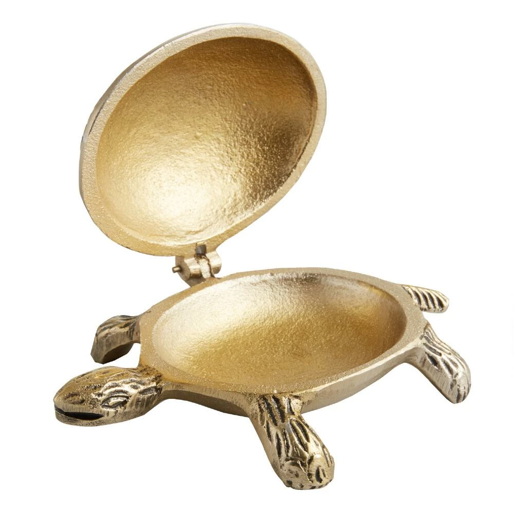 World Market Antique Gold Turtle Trinket Box 2 World Market Antique Gold Turtle Trinket Box - Image 2