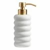 World Market White Marble Ribbed Liquid Soap Dispenser
