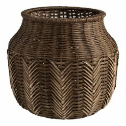 World Market Benji Natural Rattan Chevron Basket