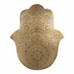 World Market Small Antique Brass Etched Hamsa Wall Decor