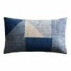 World Market Blue Patchwork Indoor Outdoor Lumbar Pillow