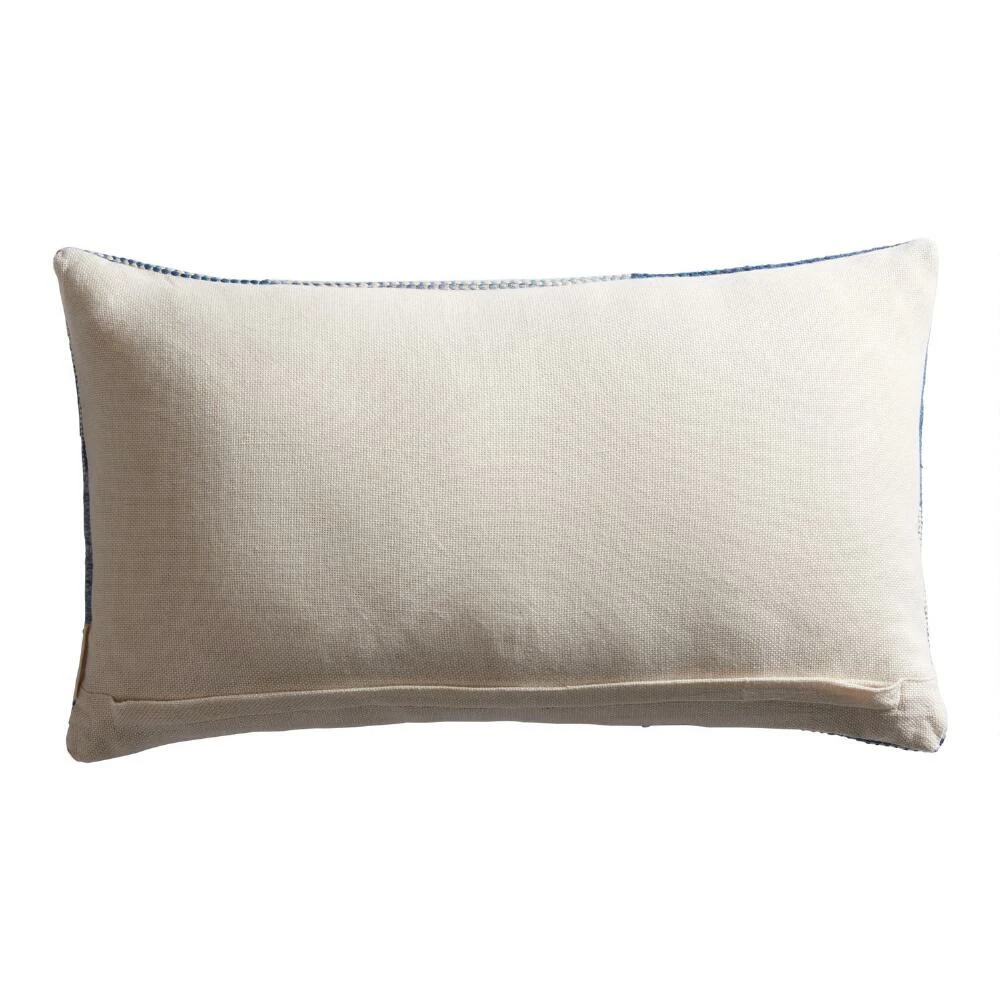 World Market Blue Patchwork Indoor Outdoor Lumbar Pillow 2 World Market Blue Patchwork Indoor Outdoor Lumbar Pillow - Image 2