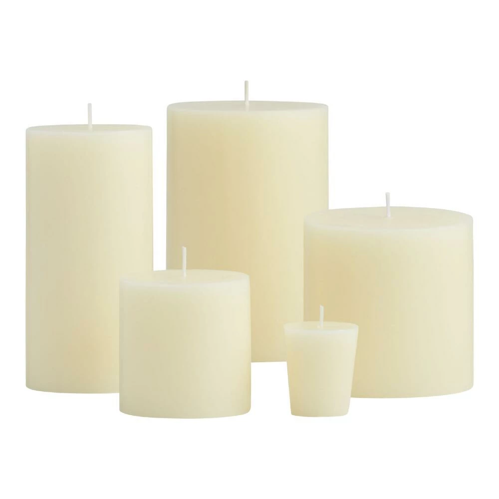 World Market 4x4 Ivory Unscented Pillar Candle 2 World Market 4x4 Ivory Unscented Pillar Candle - Image 2