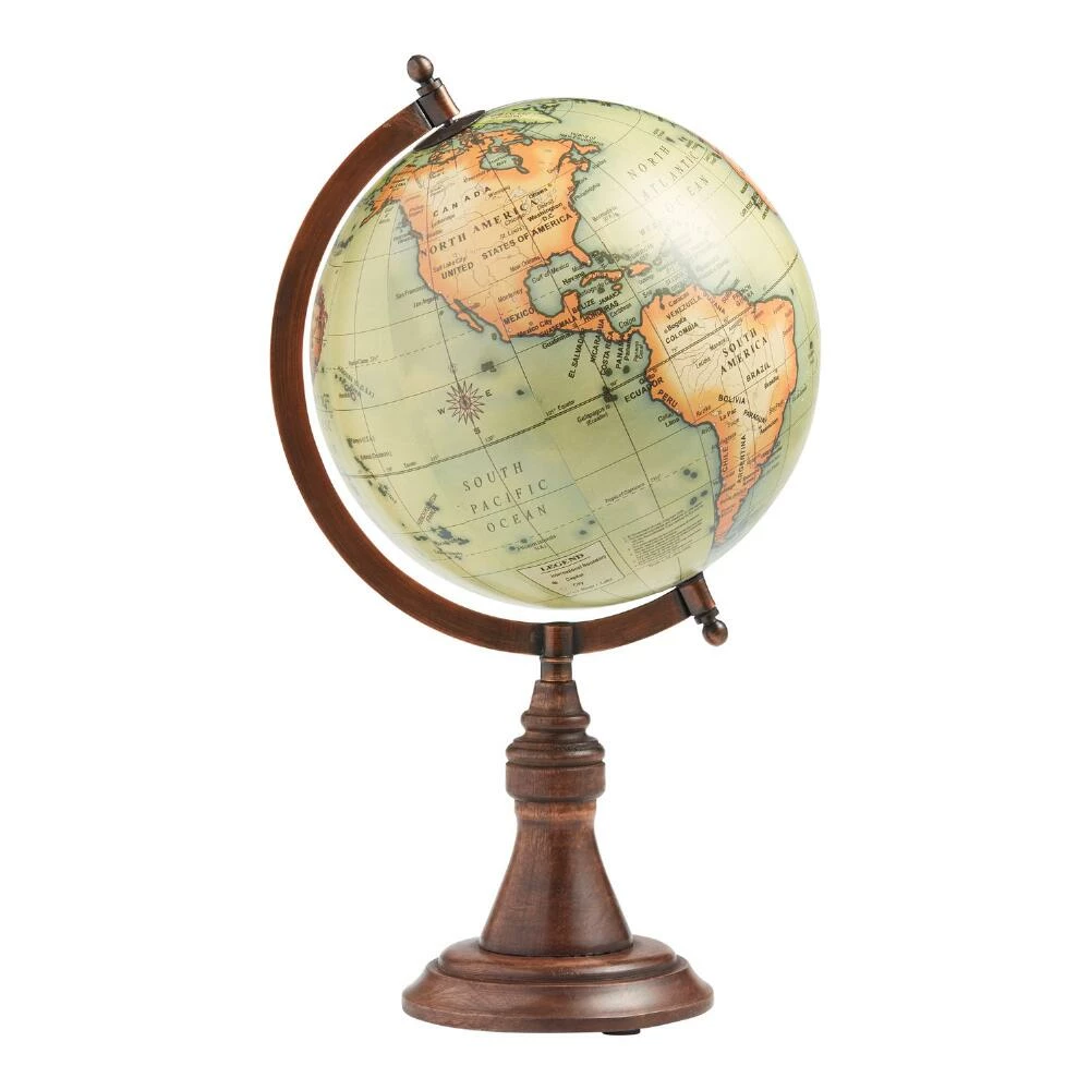 World Market Antique Green Globe With Wood Stand 1 World Market Antique Green Globe With Wood Stand