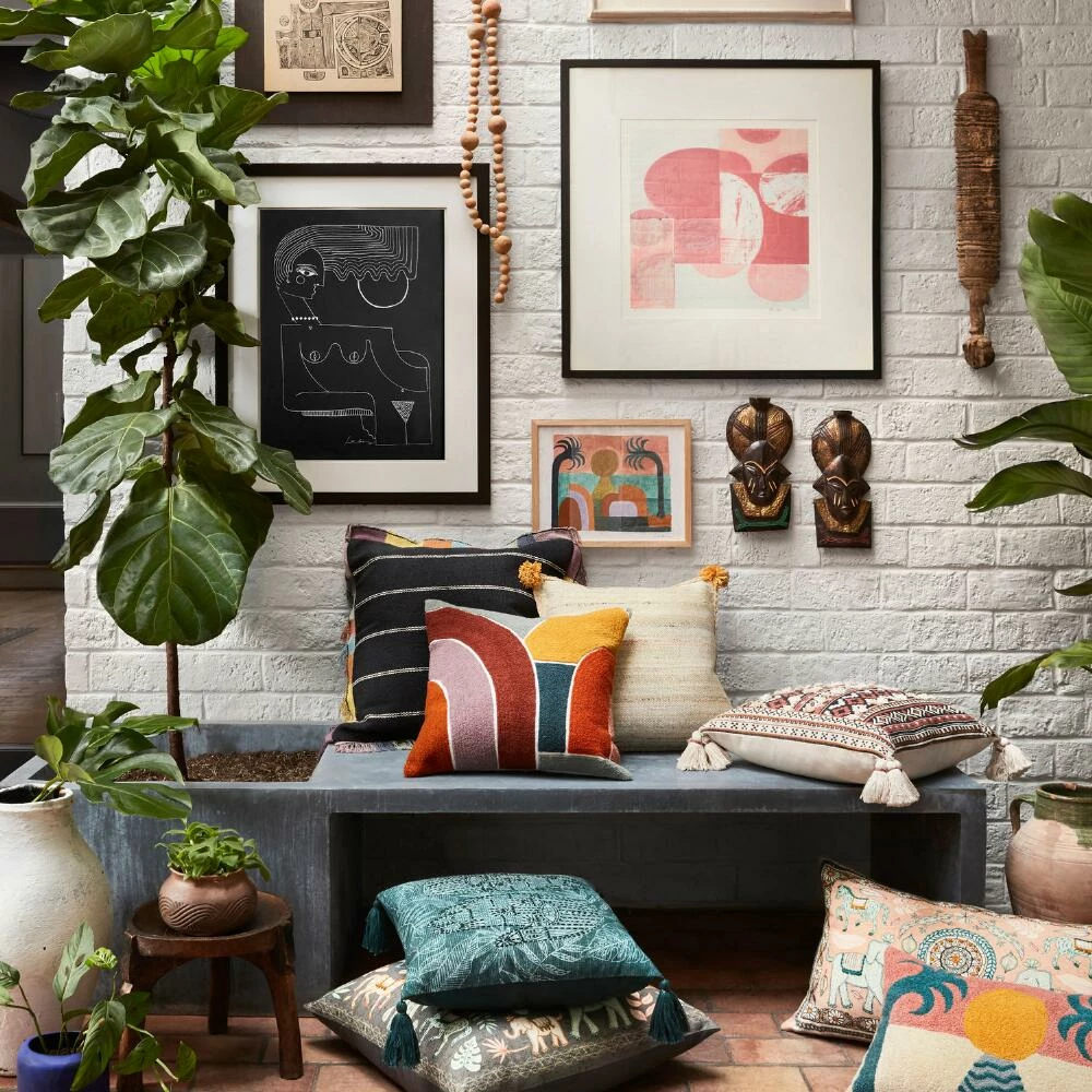 World Market Justina Blakeney Isla Pink and Teal Lumbar Pillow 2 World Market Justina Blakeney Isla Pink and Teal Lumbar Pillow - Image 2