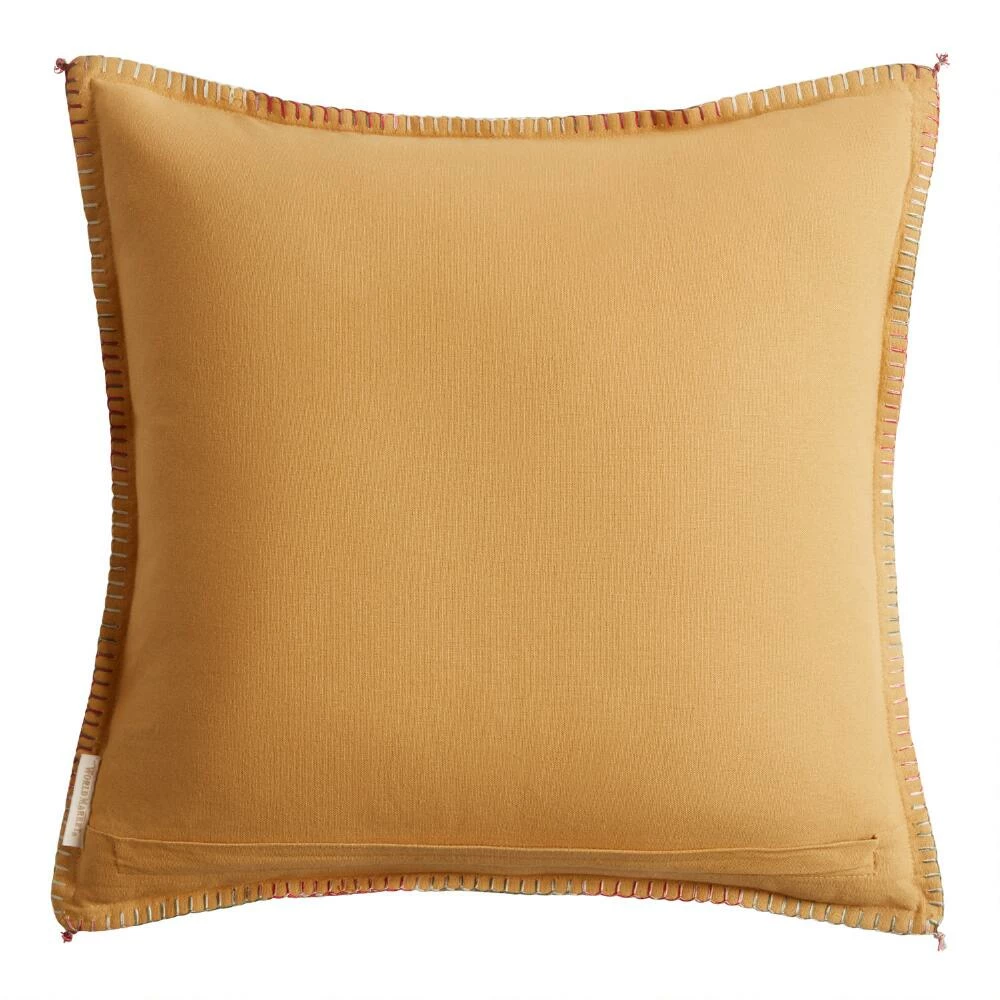 World Market Amber Embroidered Breathe Throw Pillow 2 World Market Amber Embroidered Breathe Throw Pillow - Image 2