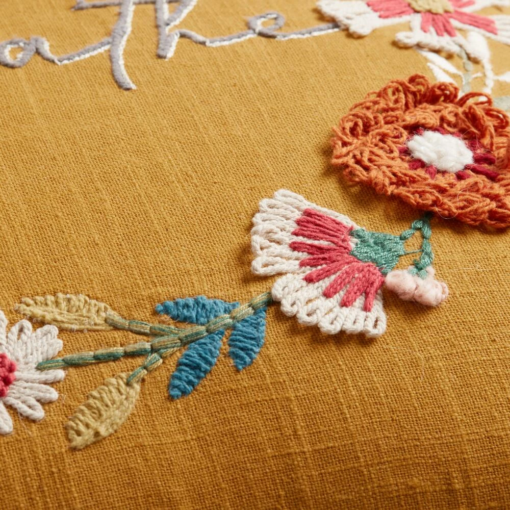 World Market Amber Embroidered Breathe Throw Pillow 3 World Market Amber Embroidered Breathe Throw Pillow - Image 3