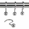 World Market Chrome Ball Hook Shower Curtain Rings, Set of 12