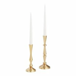 World Market Gold Geometric Taper Candle Holder