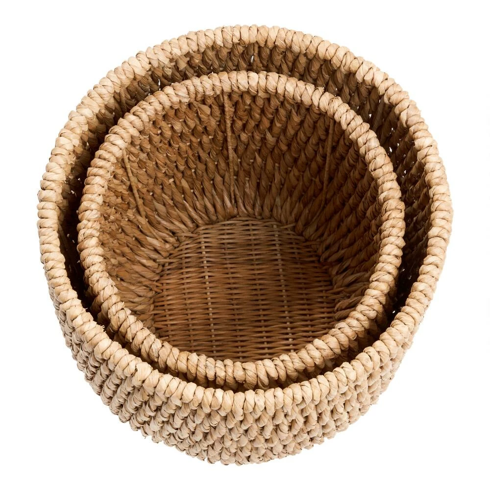 World Market Adelle Natural Hyacinth Vertical Weave Basket 2 World Market Adelle Natural Hyacinth Vertical Weave Basket - Image 2