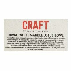 World Market CRAFT White Marble Lotus Diwali Bowl -Decor & Pillows Sales Store unnamed file 1926