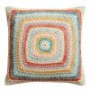 World Market Multicolor Crocheted Tile Indoor Outdoor Throw Pillow