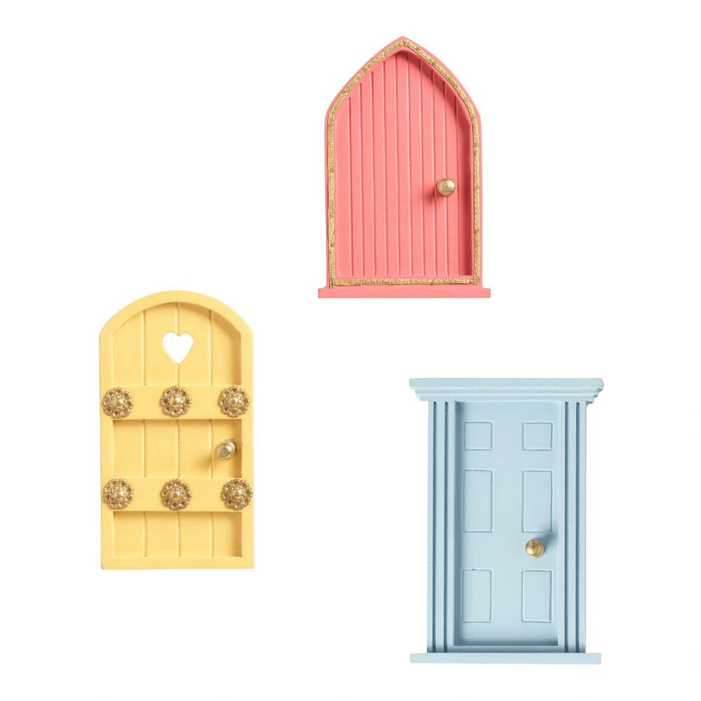 World Market Painted Wood Fairy Doors Set of 3 1 World Market Painted Wood Fairy Doors Set of 3